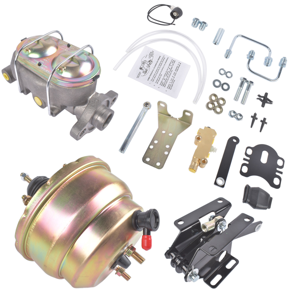 刹车助力器总成 Power Brake Booster Assembly Manual Master Cylinder Replacement for 1957-1972 Ford Galaxie & Fullsize Cars-3