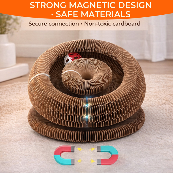 2pcs Kitty Curls 猫咪玩具 - 可折叠手风琴式猫抓板（带球）- 神奇风琴式猫抓板，适合互动玩耍 - 具有舒缓功能-9