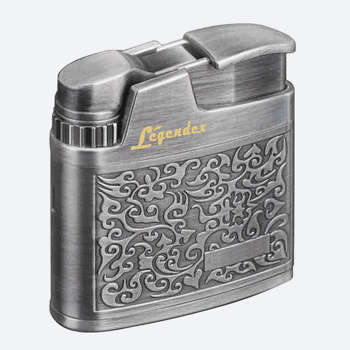 LEGENDEX®攀登者* 银色防风打火机复古风格用于雪茄香烟厨房户外可重复充气可调节火焰高度便携式