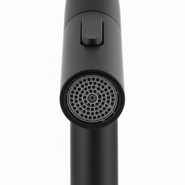 8英寸宽幅洗手池水龙头，双把手三孔设计，配备弹起式排水器和360°下拉式喷头，哑光黑[周末无法发货，TK/TEMU仅支持自提]-7