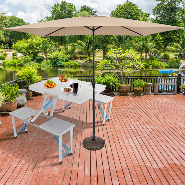 银色 铝合金 野营连体桌椅 桌椅连体 136*85.5*67cm 50kg-30