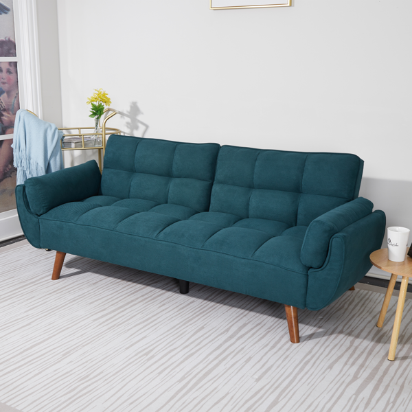 75英寸喇叭扶手可转换双人沙发床-绿色-10