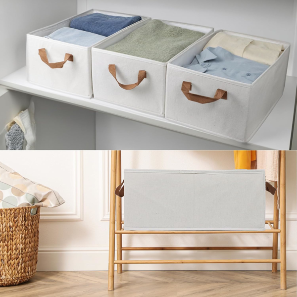 3个大容量储物箱一包，衣橱收纳系统，坚固可折叠收纳盒，用于整理衣物、床单、玩具、书籍——书架收纳器、架子、篮子、收纳箱-6