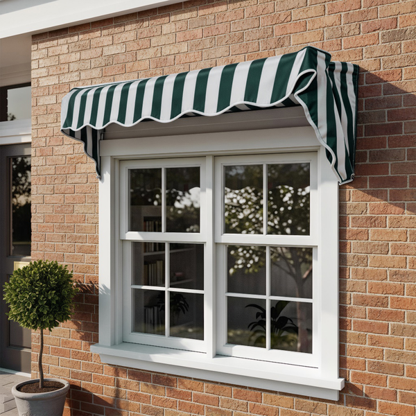 4' 绿白条 伸缩遮阳篷 涤纶布 铁支架 可调节-12