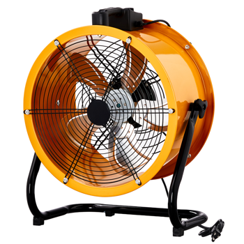 美规 MLD-400 筒扇 110V 192W 16inch 趴地筒扇 移动风机 带提手 铜电机 橙黄色 空气循环流通 工业风