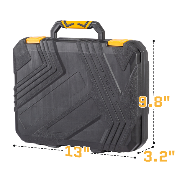 【同款编码：64201288】146pc 8v电钻 塑盒 工具套装 黑+黄-5