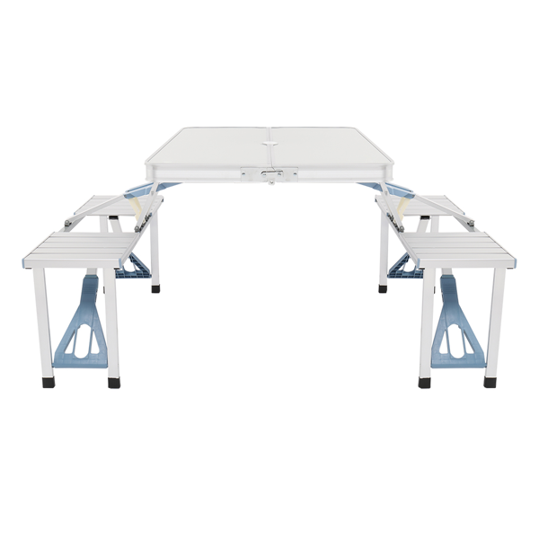 银色 铝合金 野营连体桌椅 桌椅连体 136*85.5*67cm 50kg-6