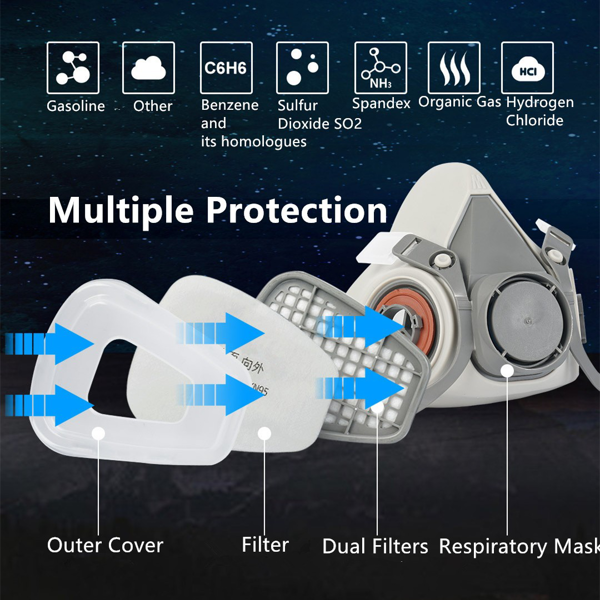 16in1可重复使用面罩带保护眼罩带过滤器面罩-10
