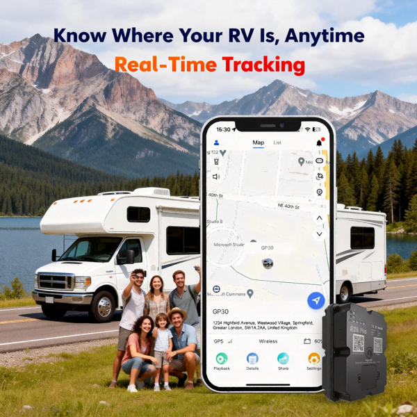 适用于房车、露营车、旅行车的GPS追踪器，实时追踪，防盗，SOS紧急呼叫，4G全球便携式防水订阅-2