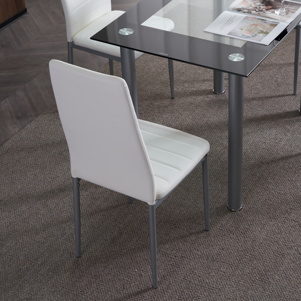 4pcs 高靠背横线缝纫装饰 PU革 餐椅 圆管 黑色 N201（替换编码：13028198-18410366）-144