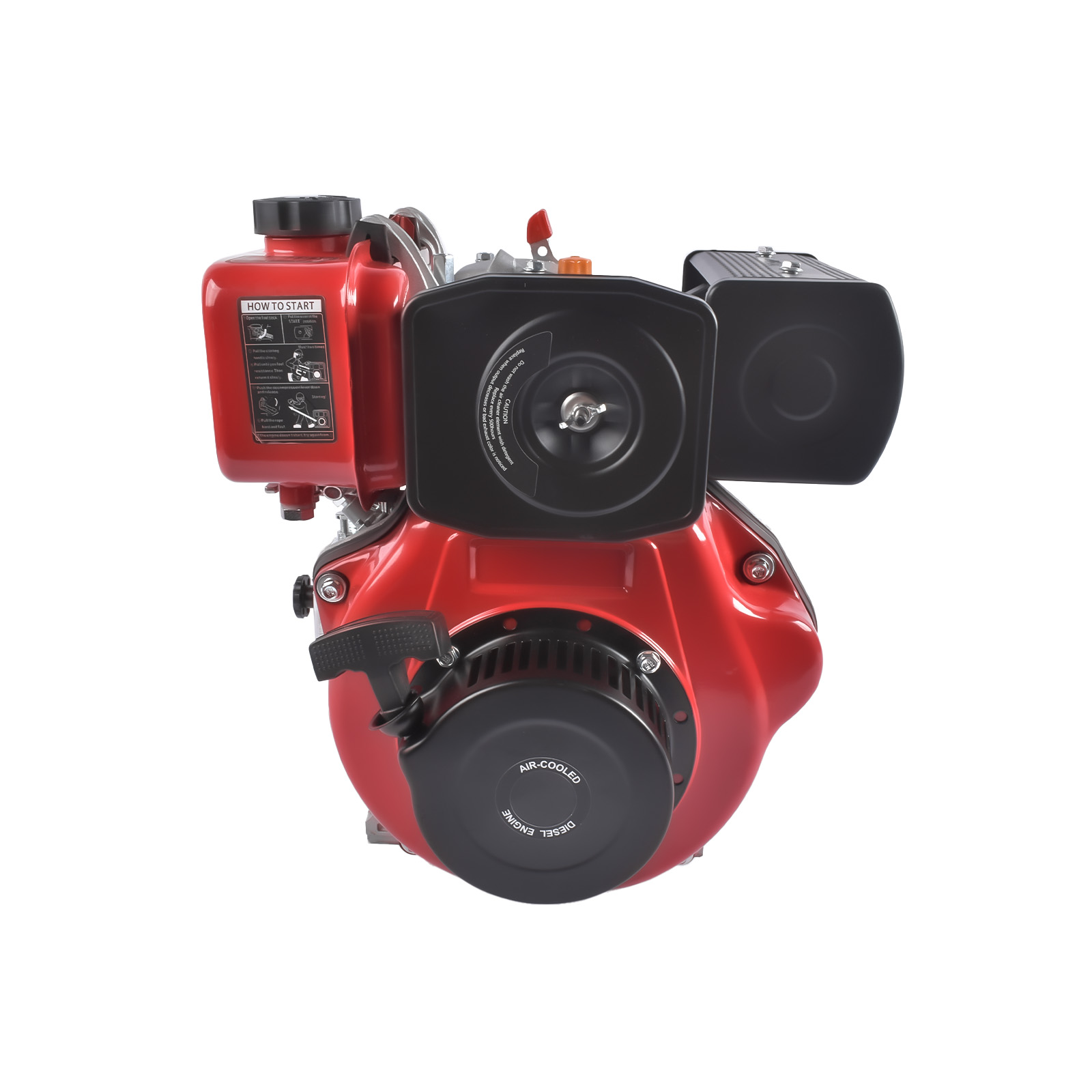 5HP 4-stroke Heavy Duty Single Cylinder Diesel Motor Engine 247CC/3600W (Red)