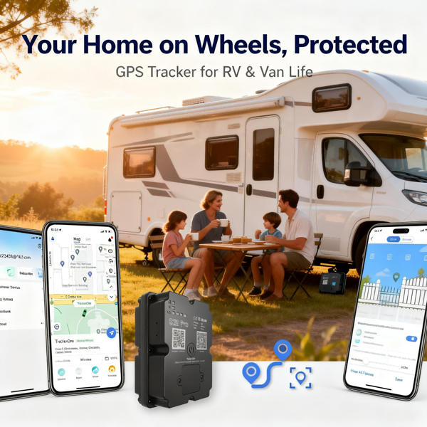 适用于房车、露营车、旅行车的GPS追踪器，实时追踪，防盗，SOS紧急呼叫，4G全球便携式防水订阅-1