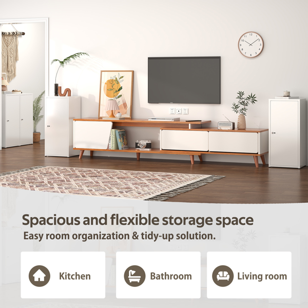 Temu 仅支持自提 34.6英寸高带锁金属储物柜，小型可上锁员工储物柜，带可调节层板及脚垫，钢制单门可上锁柜，适用于家庭、学校、办公室、健身房（白色）-6