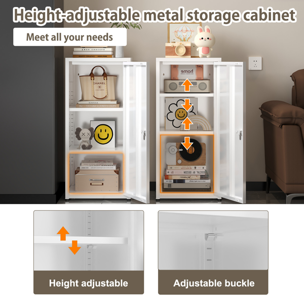 Temu 仅支持自提 34.6英寸高带锁金属储物柜，小型可上锁员工储物柜，带可调节层板及脚垫，钢制单门可上锁柜，适用于家庭、学校、办公室、健身房（白色）-4