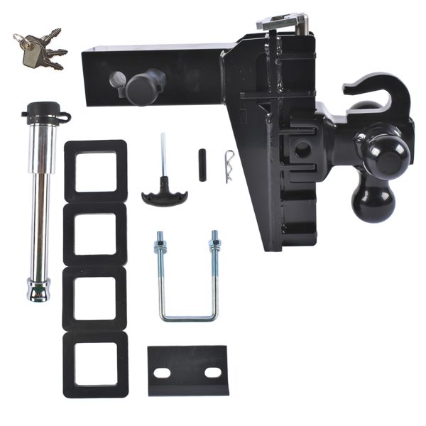 拖车挂接装置 Adjustable Trailer Hitch Fits 2.5" Receiver 6" Drop/Rise 18500LBS 1-7/8", 2", 2-5/16" Tri-Balls-3