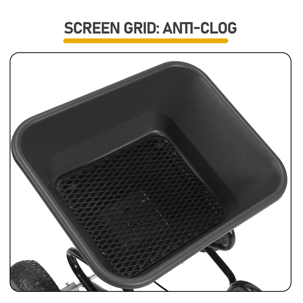 98*76*77CM 黑色 110lb 橡胶充气轮 牵引挂车款 施肥车 调节10档位 花园推车 送防尘罩 过滤网-7