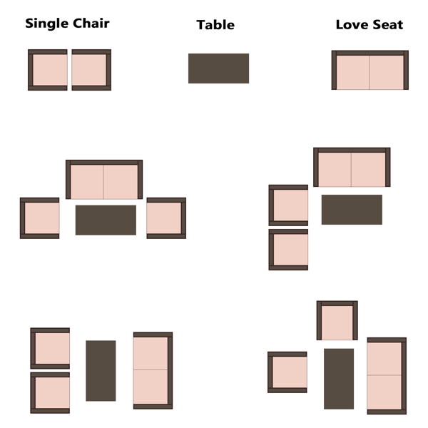 2pcs单人沙发和1pc双人沙发和1pc茶几 扶手满编 黑色四线藤 座垫真空包装 编藤四件套-10