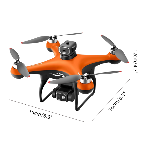 S116 Drone Orange 2 Batteries Built-in Electric Adjustable Camera Adjustable To 90° With LED Nightlight Drone Beginners' Favorite The Perfect Toy Gift-2