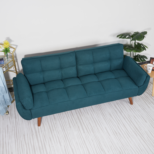 75英寸喇叭扶手可转换双人沙发床-绿色-3