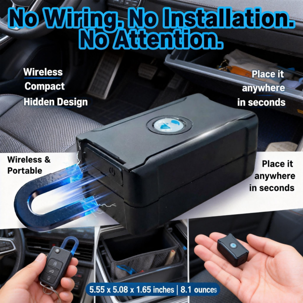 无线GPS汽车防盗追踪器 | 全球实时车辆定位器，支持物联网SIM卡 | 震动和电子围栏报警 | 续航15天以上-5