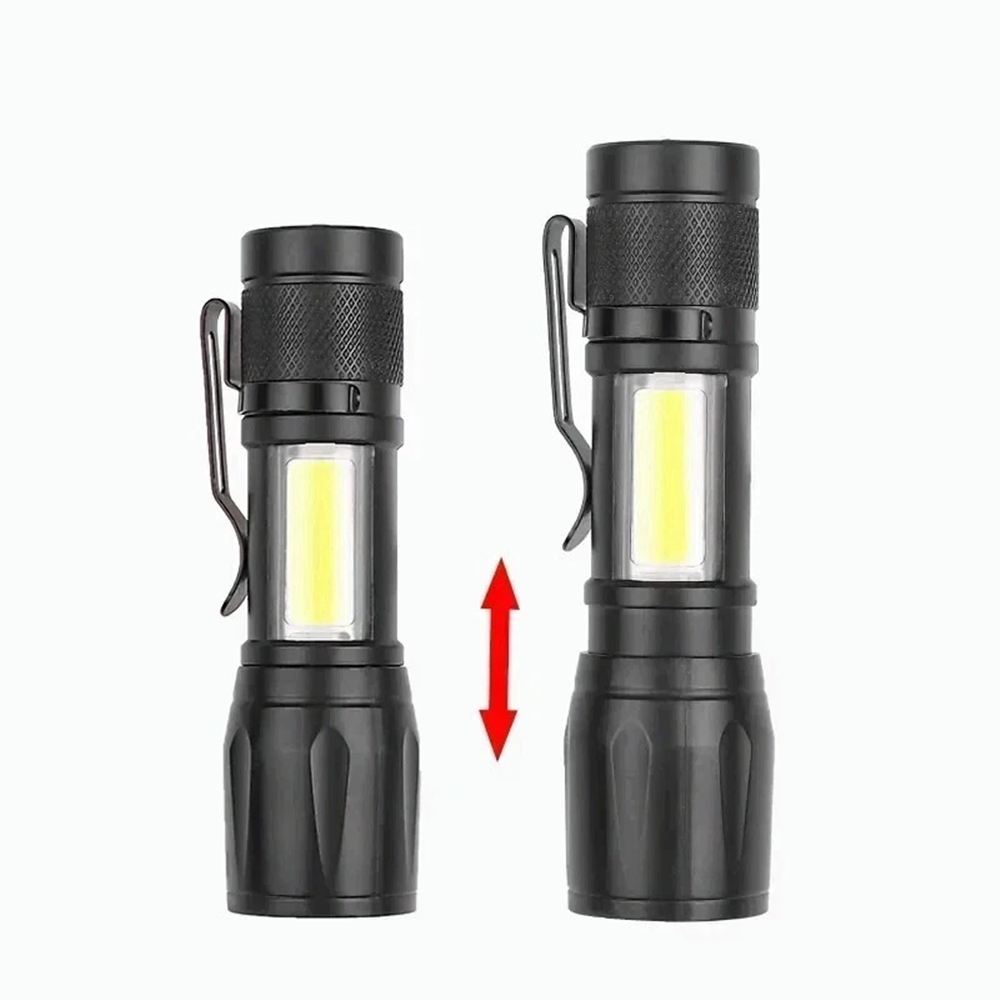 2 Pack USB Rechargeable Small LED Flashlights Camping Flashlight Work Light_voghion.com