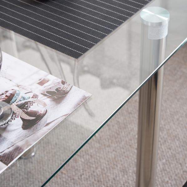 4pcs 高靠背横线缝纫装饰 PU革 餐椅 圆管 黑色 N201（替换编码：13028198-18410366）-26