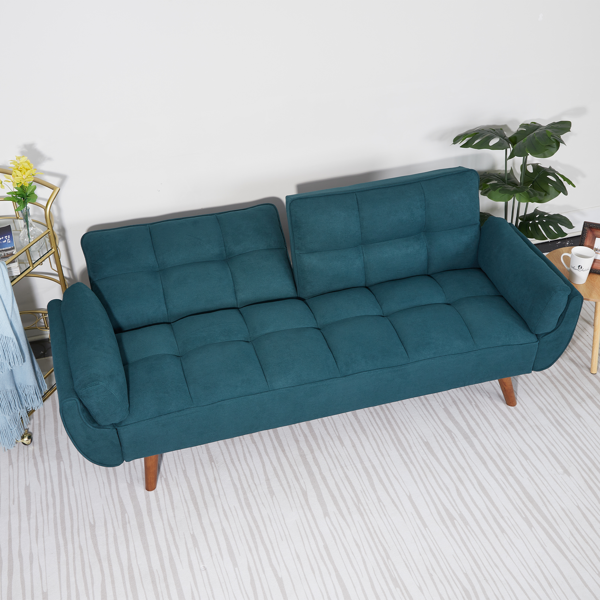 75英寸喇叭扶手可转换双人沙发床-绿色-7