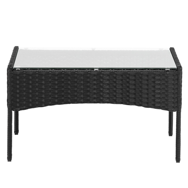 2pcs单人沙发和1pc双人沙发和1pc茶几 扶手满编 黑色四线藤 座垫真空包装 编藤四件套-33