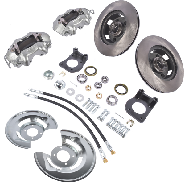 刹车盘套装 Power Complete Front Disc Brake Conversion Kit V-8 4 Piston Replacement for 1964 1965 1966 1967 Ford Mustang-3