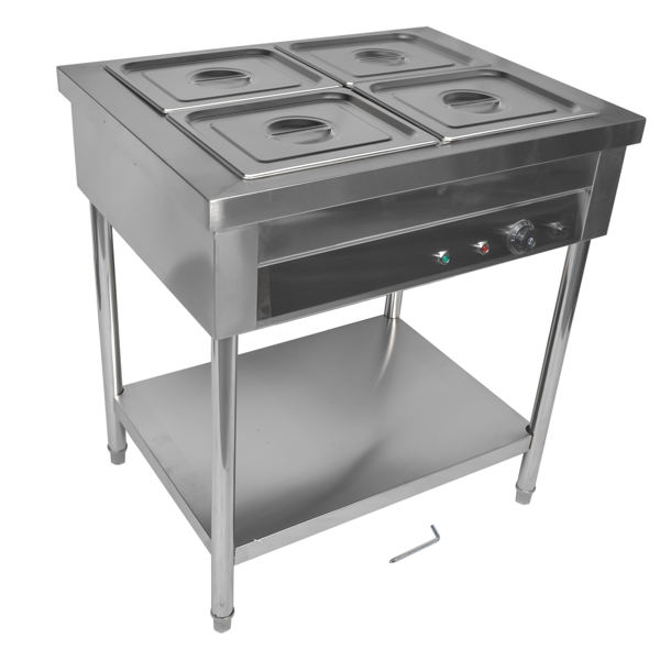 A3-4盘商用保温柜 4-Pan Commercial Food Warmer, Professional Buffet Catering Food Warmer, Electric Steam Table, Stainless Steel-3