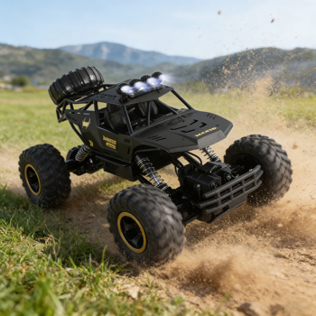 2026 2节电池1:12岩石履带式可充电越野车四轮驱动，金属外壳LED大灯遥控越野车，物流由UPS/USPS/UNI/GOFO随机发送