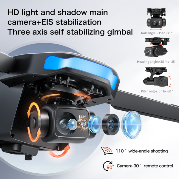 S-X1 GPS Drone, 20-30 Minute Flight, Dual HD 50fps Cameras, 3-Axis Gimbal, 5MP Stabilized Images, Auto Low Power Return, Large Screen Remote-6