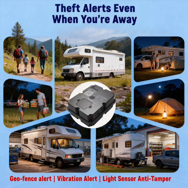 适用于房车、露营车、旅行车的GPS追踪器，实时追踪，防盗，SOS紧急呼叫，4G全球便携式防水订阅-3