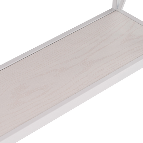 2层X型侧面 玄关桌 白色木纹 白色框架 门庭置物 三胺板 铁框架 110*23*73cm-11