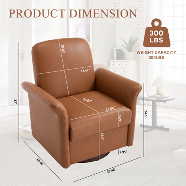 Swivel Accent Chair Modern Barrel Armchair with Wood Base for Bedroom Reading Waiting Living Room-5