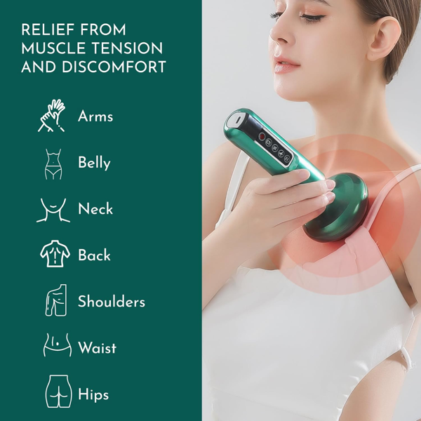 刮痧身体按摩器。12级电动真空杯式按摩器，可充电，无线。非常适合万圣节、圣诞节和生日礼物-8