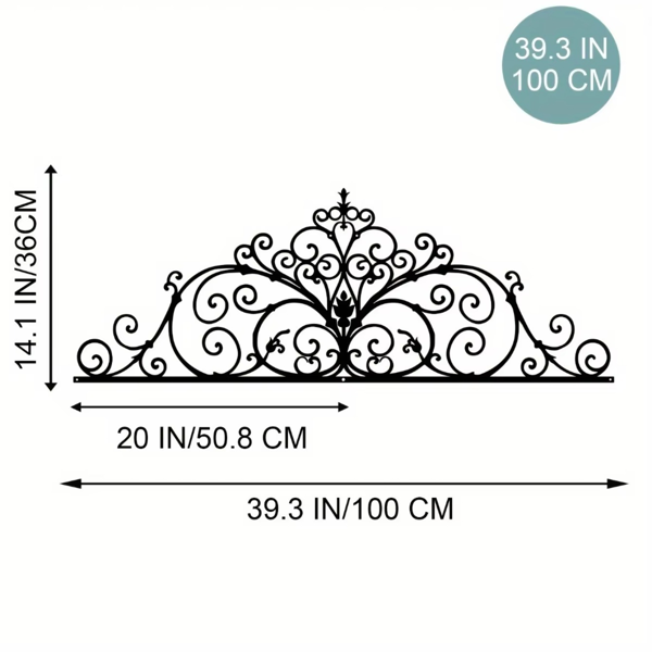 CIFbuy 2件套现代简约铝制卷轴墙饰 拱形藤蔓艺术悬挂标牌 室内外通用节日装饰礼物（TikTok、temu下自提）-7