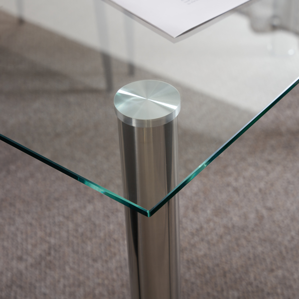 4pcs 高靠背横线缝纫装饰 PU革 餐椅 圆管 黑色 N201（替换编码：13028198-18410366）-160