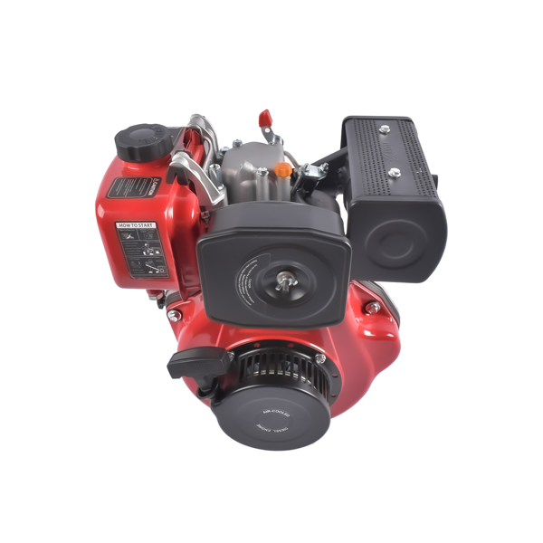 A3-红色5HP四冲程单缸柴油发动机 5HP 4-stroke Heavy Duty Single Cylinder Diesel Motor Engine 247CC/3600W (Red)-2
