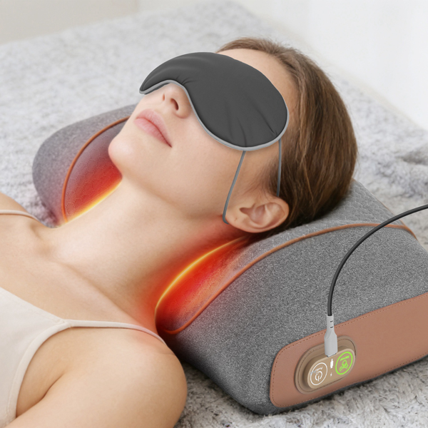 （自提可发加拿大，temu&tk下自提单）三合一颈部按摩枕，集振动、气压按摩与热疗于一体，采用人体工学记忆棉设计，有效缓解颈肩疼痛-11