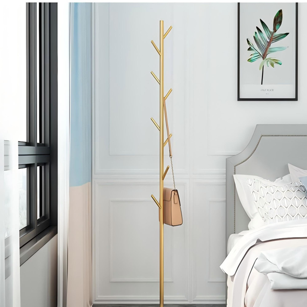 Clothing Rack, Golden Metal Freestanding Heavy Duty Clothes Rack with Marble Base, Multipurpose Garment Hanger for Bedroom, Hat, Scarf, Jacket,-4