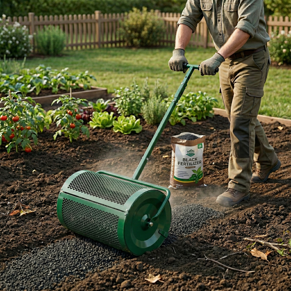 24in 绿色 双用把手（人力手推&挂ATV拖车）播撒器 铁 草坪滚筒-9