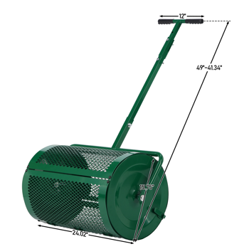 24in 绿色 双用把手（人力手推&挂ATV拖车）播撒器 铁 草坪滚筒