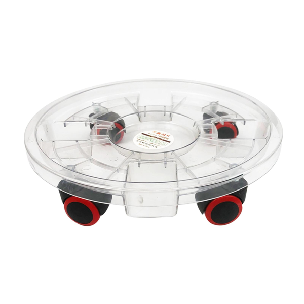 8 Pcs Heavy-Duty Clear Plant Caddy with Wheels, Rolling Flower Pot Stand 11.8" Inner 13" Outer Diameter, Water Collection Plant Dolly for Large Indoor Outdoor Potted Plants-2