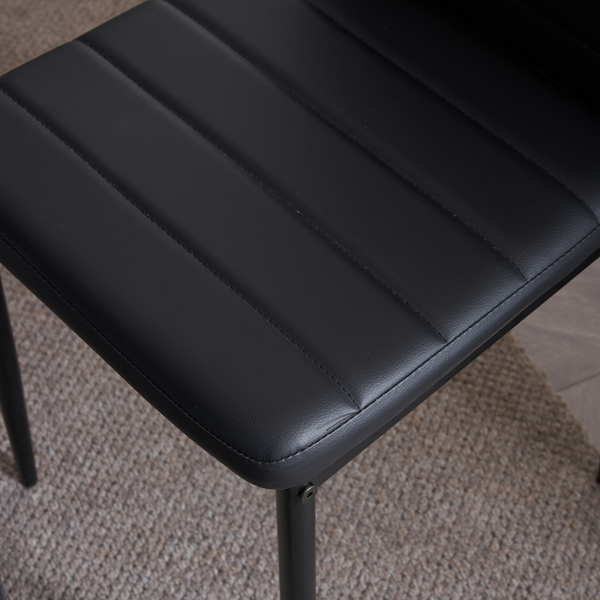 4pcs 高靠背横线缝纫装饰 PU革 餐椅 圆管 黑色 N201（替换编码：13028198-18410366）-22