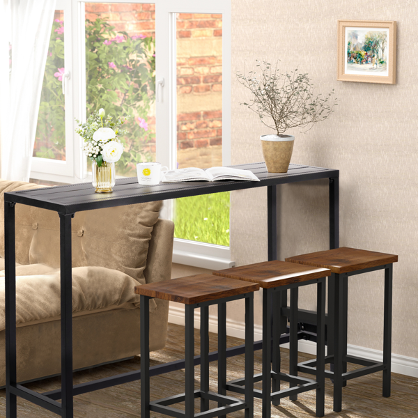 黑色 带轮 铁 55 inch 庭院吧桌-12