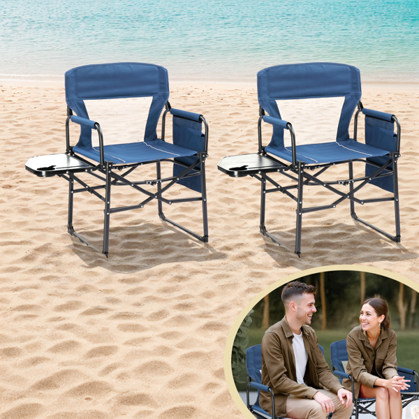 座高19"*宽23"*深16"  蓝灰色  野营椅 牛津布 120kg-17