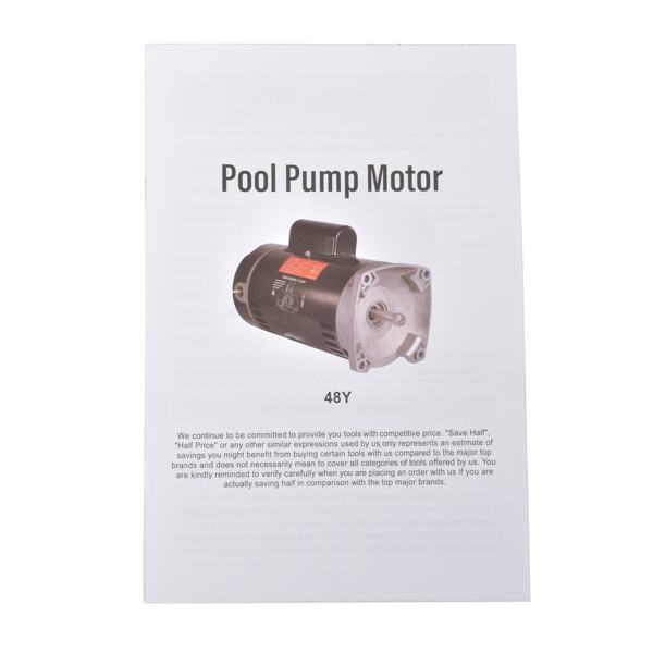 泳池水泵电机 Swimming Pool Water Pump Motor 115/230V Square Flange 1.5 HP 3450 RPM Single Speed-9