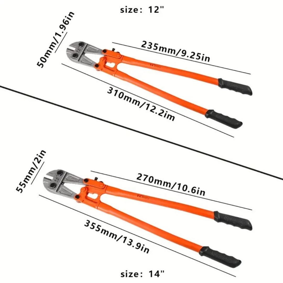 Heavy-Duty Mini Bolt Cutter 12″ for Cutting Fence, Steel Wire, Small Chain, Screws, and Rivet view 3