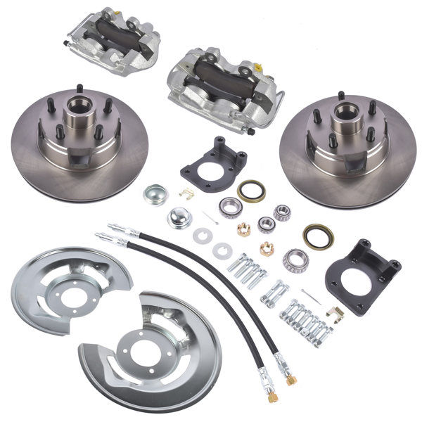 刹车盘套装 Power Complete Front Disc Brake Conversion Kit V-8 4 Piston Replacement for 1964 1965 1966 1967 Ford Mustang-6